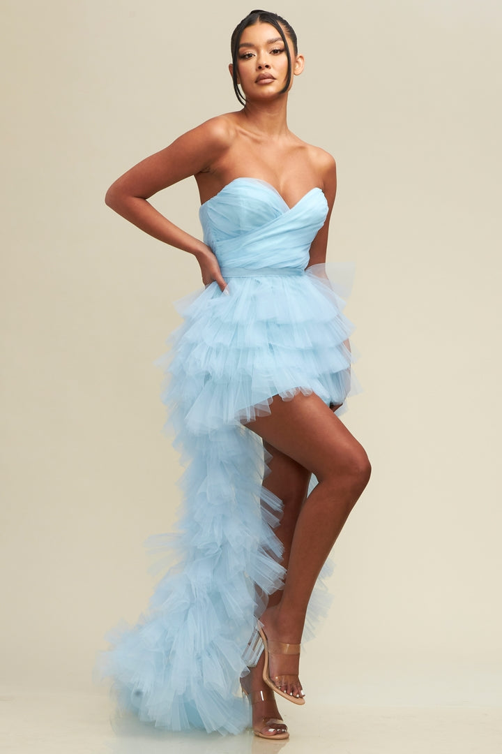 Layered Tulle Mesh Dress-FINAL SALE SPECIAL OCCASION
