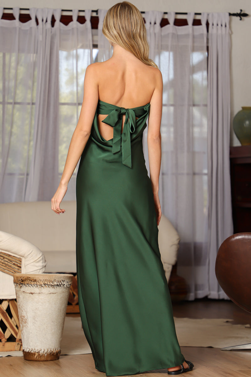 Emerald Green Satin Dress -FINAL SALE ITEM CHOOSE WITH CARE