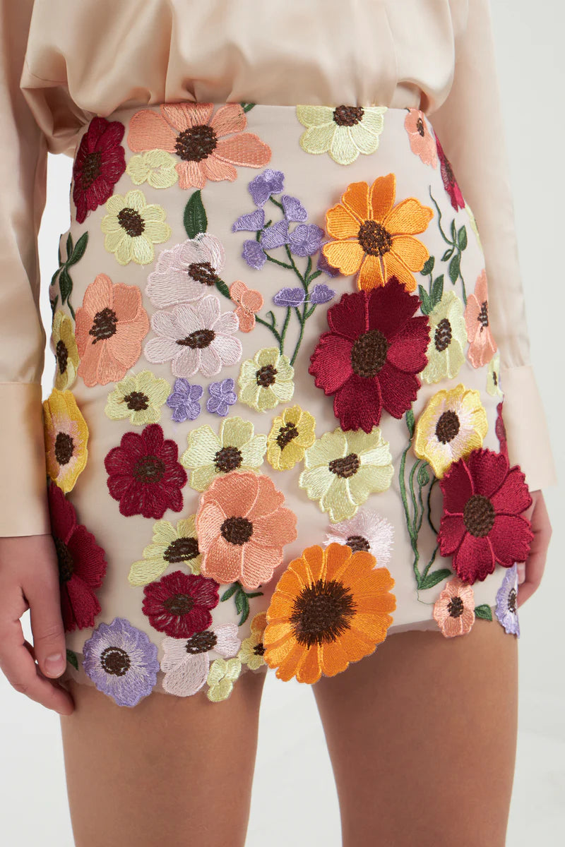 Floral mini skirt 3d best sale