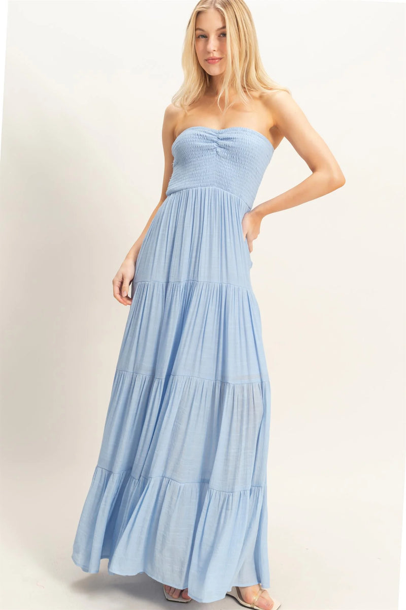 blue tube maxi dress Compelling Style Royal Blue Strapless A-Line Maxi Dress