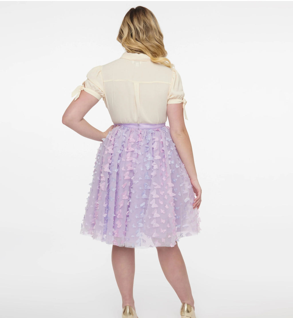 Lavender and Blue Butterfly Tulle Skirt