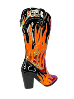 Space Cowgirl Black Red Flame