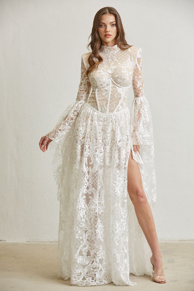 Victorian Lace Corset Layered Tulle Dress-FINAL SALE SPECIAL OCCASION Rolling Rack Boutique Victorian Lace Corset Layered Tulle Dress-FINAL SALE SPECIAL OCCASION Rolling Rack Boutique