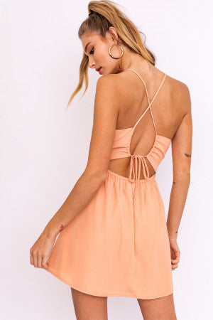 Dusty Peach Backless Dress Rolling Rack Boutique Dusty Peach Backless Dress Rolling Rack Boutique