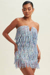 Sequin Fringe Mini Dress