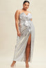 Silver Sweetheart Sequin Dress-Plus Size-FINAL SALE CHOOSE THOUGHTFULLY
