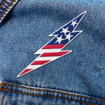 USA Lightning Bolt Iron On Patch