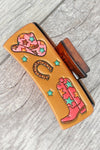 Western Cowgirl Graphic Leather Claw Clip