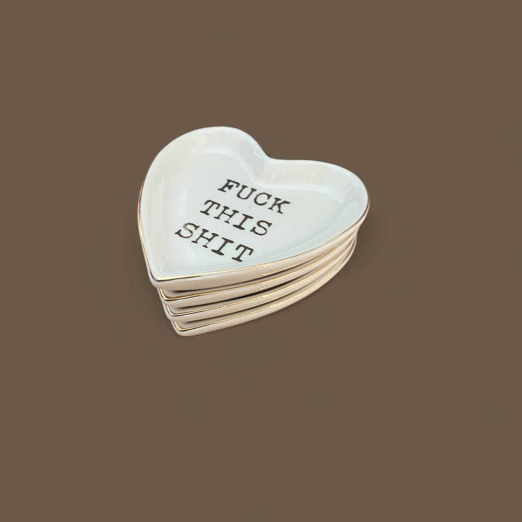 “Fuck This Shit” Ceramics Heart Trinket Boho Jewelery Dish