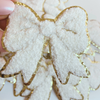 Chenille Bow  2.5" -  Pink or White HAT patch