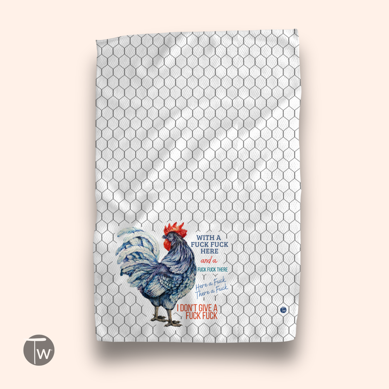 With A Fuck Fuck Here Kitchen Tea Towel