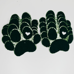 Paw Print with Embroidery heart detail - Chenille Patch