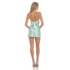 Satin Strapless Twist Cutout Dress in Mint Green