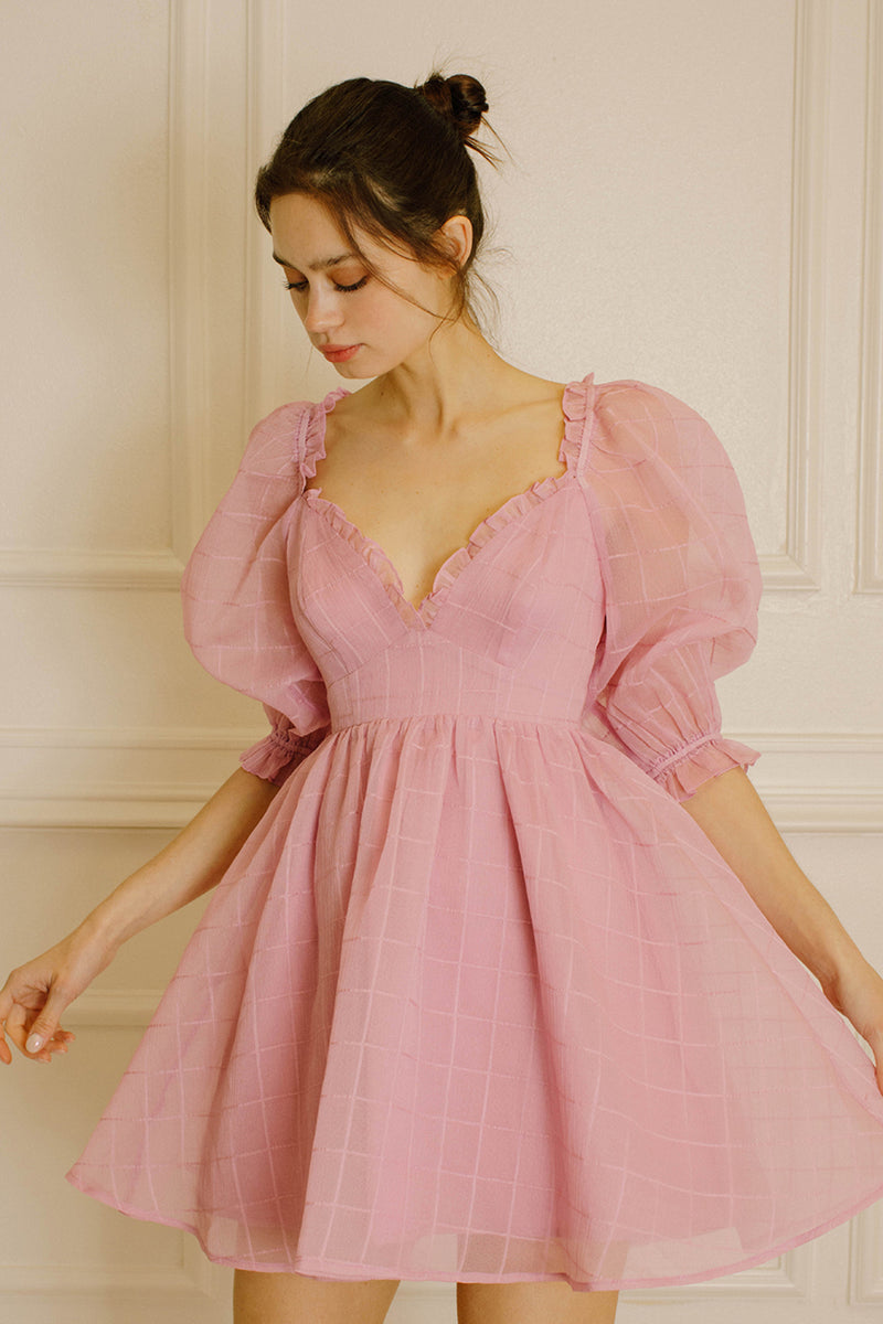 Pink Plaid Babydoll Dress