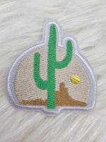 Southwestern Cactus Desert Scence Embroidery Iron On Patch