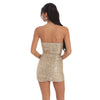 Sequin Corset Bodycon Dress in Gold