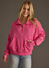 Bright Pink Quarter Zip Sweatshirt