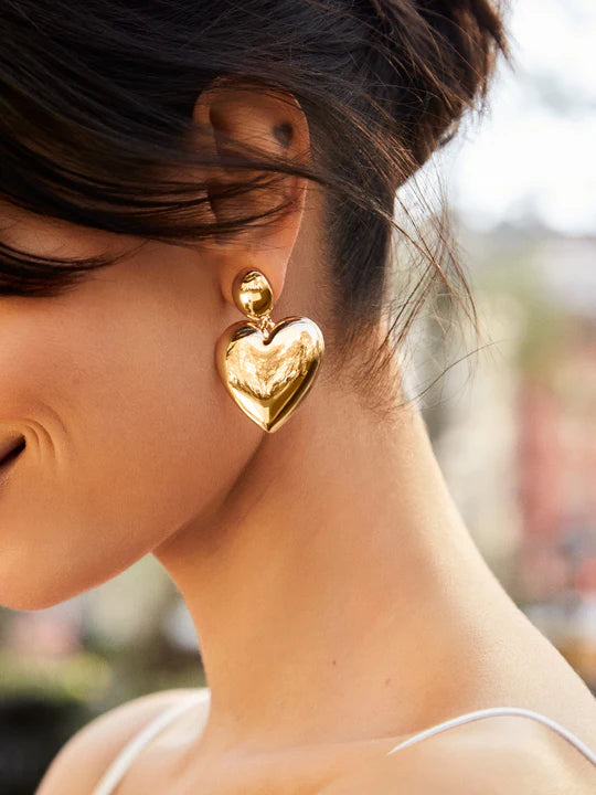 Smooth Gold Heart Sheri Earrings