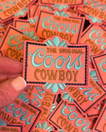 C**rs Cowboy Turquoise and coral Beer Trucker Hat Patch