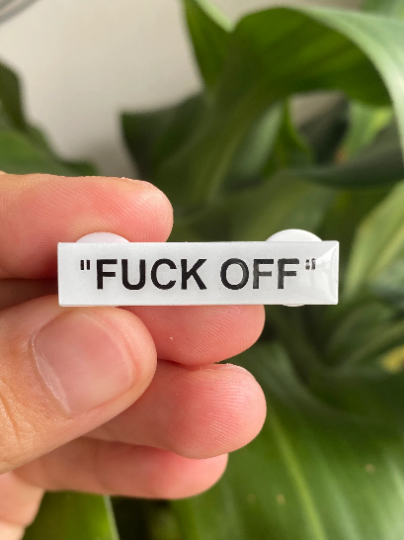 Fuck Off (white) Hard Enamel Pin