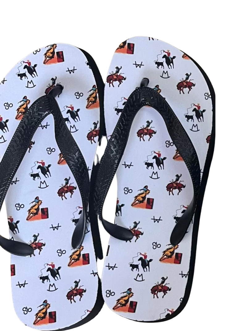 Vintage Cowboy Flip Flops