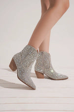 Rhinestone Sparkling Western Cowboy Bootie