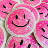 NEON Pink or Yellow Sequin Smiley Face Patch