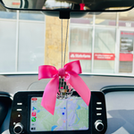 Pink Bow Disco Car Charms