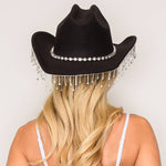 Western Rhinestone Embellished Felt Cowboy Hat