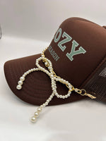 Pearl Bow Trucker Hat Chain