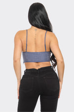 Blue Stud Crop Top