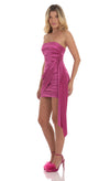 Strapless Magenta Mini Dress