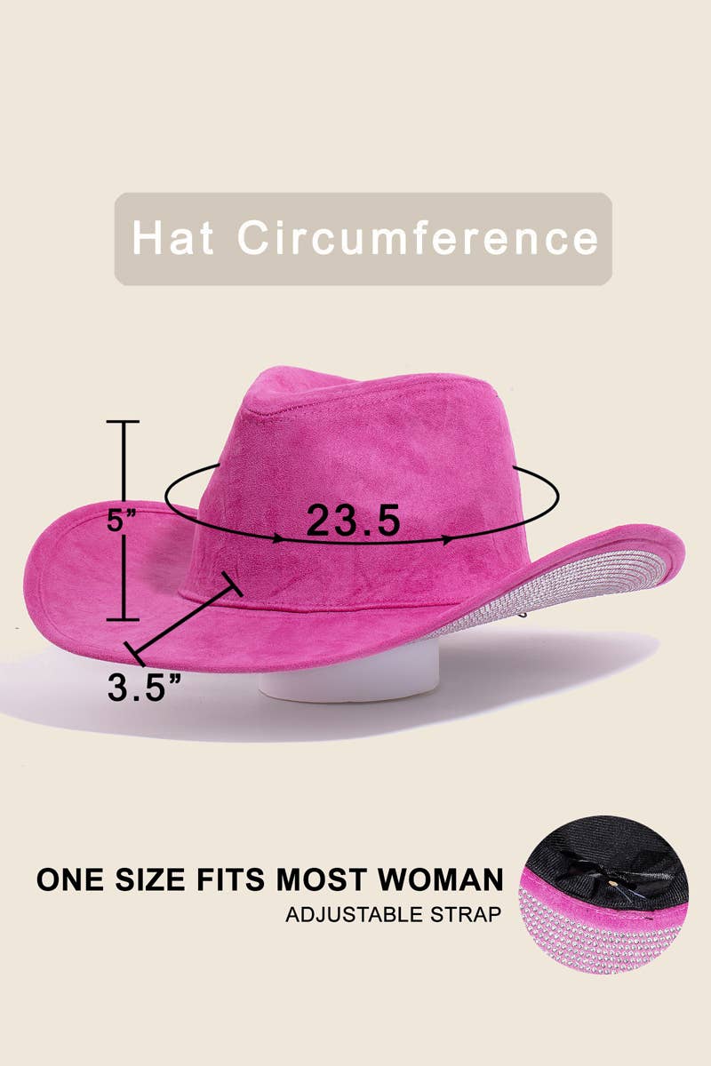 Studded Rhinestone Brim Cowboy Hat