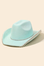 Rhinestone Pearl Trim Cowboy Hat