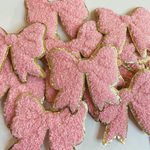 Chenille Bow  2.5" -  Pink or White HAT patch