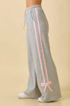 Heather Grey w/Pink Bow SET-SIZES MUST MATCH