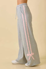 Heather Grey w/Pink Bow SET-SIZES MUST MATCH
