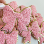 Chenille Bow  2.5" -  Pink or White HAT patch