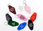 My Other Car Is Your Dad Motel Keychain in Blue
