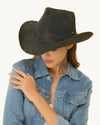 Cowboy Hat w/Black Pearl & Rhinestones