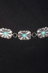 Turquoise Stud Oval Western Concho Chain Belt