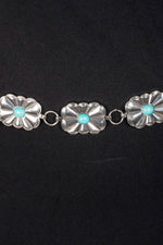 Turquoise Stud Oval Western Concho Chain Belt