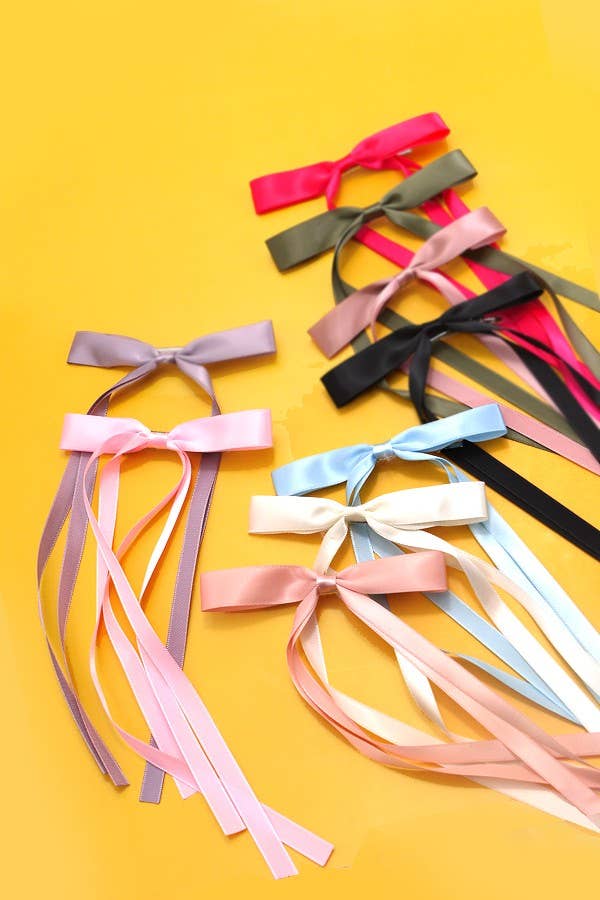 Skinny Long Bow Hair Clip