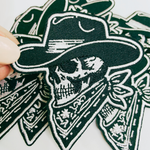 2.5" Cowboy Skelly  -  Embroidered Hat Patch