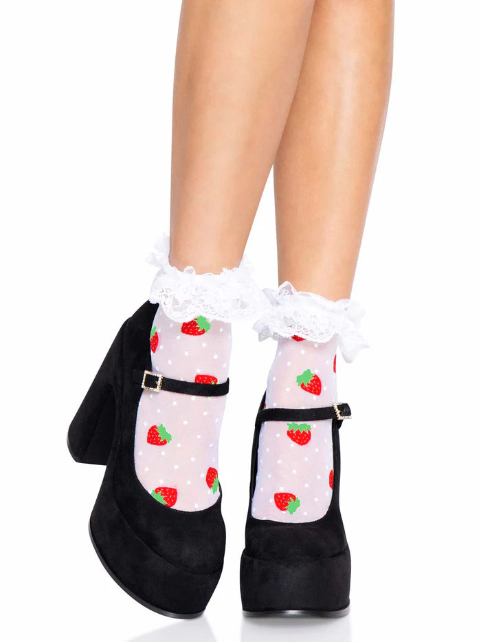 Strawberry Ruffle Socks