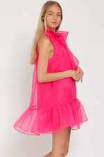 Fuchsia Organza Shortie Dress
