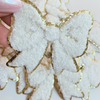 Chenille Bow  2.5" -  Pink or White HAT patch