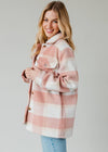 Pink, Tan & Cream Plaid Jacket