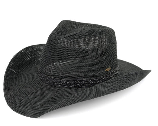 Cowboy Hat w/Black Pearl & Rhinestones