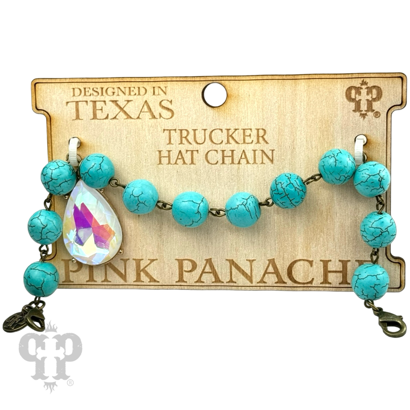 Turquoise Bead Hat Chain